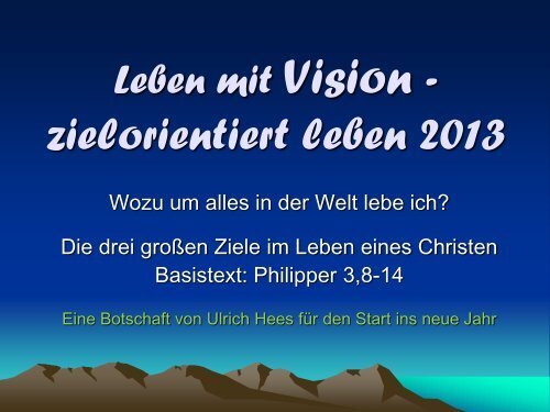 Leben mit Vision - Forum Evangelisation