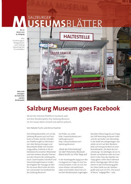 Neue Aufgaben für das Salzburg Museum - Salzburger ...