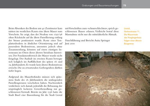 Jahresbericht 2010 - Archäologie Baselland