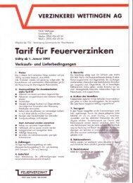 Verkaufs- und Lieferbedingungen - Verzinkerei Wettingen AG