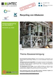 Recycling von Altsäuren Thema Abwasserreinigung - umtec