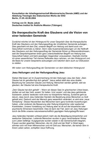 Die therapeutische Kraft des Glaubens und die Vision von ... - AMD