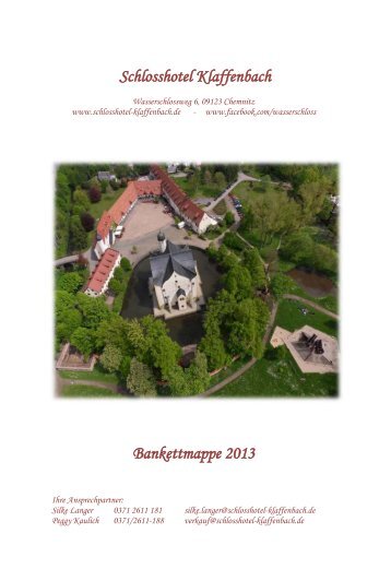 Schlosshotel Klaffenbach Bankettmappe 2013