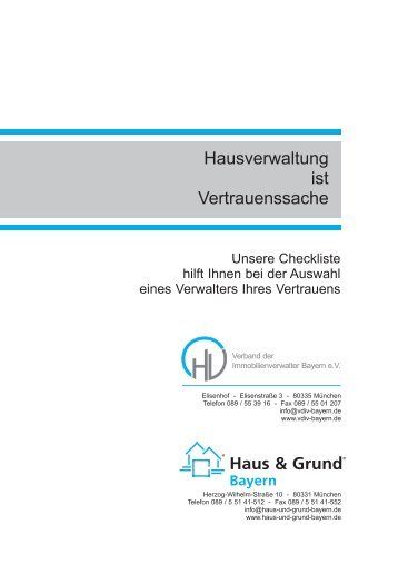 H+G Checkliste 05 - Verband der Immobilienverwalter Bayern eV