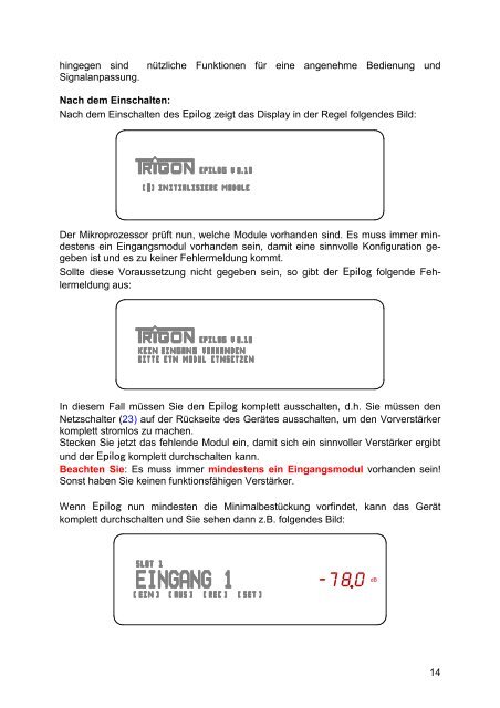 Bedienungsanleitung - Trigon Elektronik GmbH