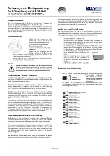 Bedienungs- und Montageanleitung Funk ... - D-Secour