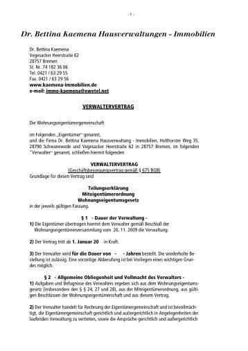 Dr. Bettina Kaemena Hausverwaltungen - Immobilien