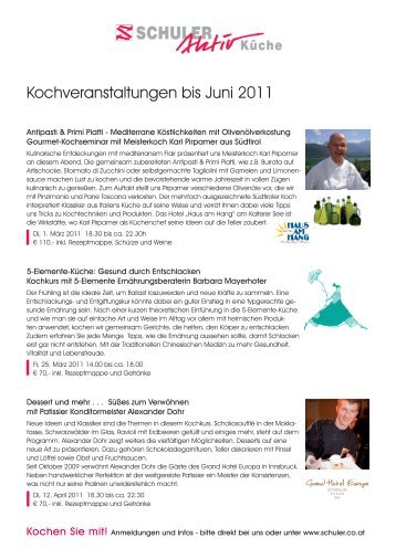 Kochveranstaltungen bis Juni 2011 - Schuler in Völs, Thaur und ...