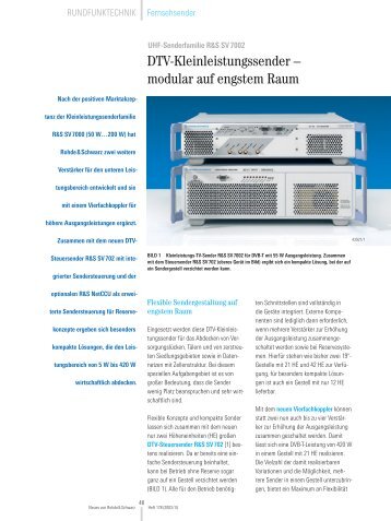 Download article as PDF (0.2 MB) - Roschi Rohde & Schwarz AG