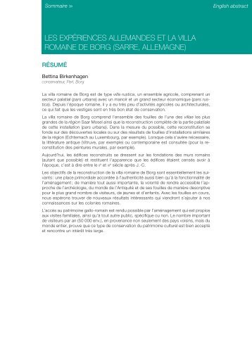 The german experiences and the roman villa of Borg - Centre des ...