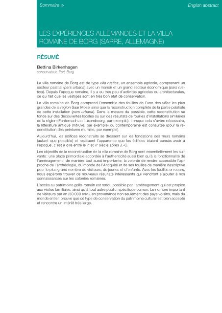 The german experiences and the roman villa of Borg - Centre des ...