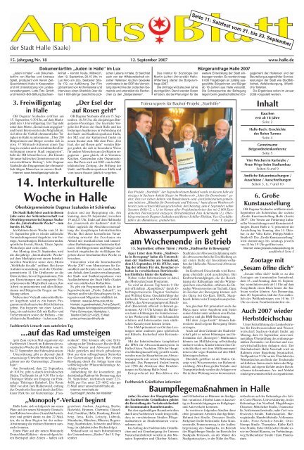 Amtsblatt Nr. 18 vom 12.09.2007 - Stadt Halle (Saale)