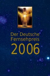 Das komplette Programmheft 2006 - Deutscher Fernsehpreis