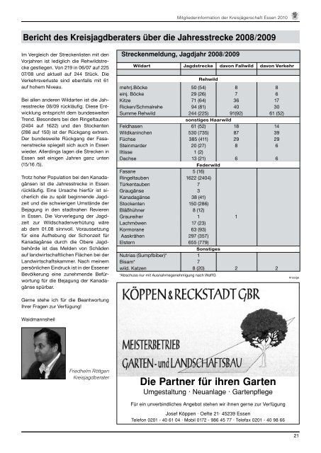 Kreisjägerschaft Essen e.V. - Landesjagdverband NRW