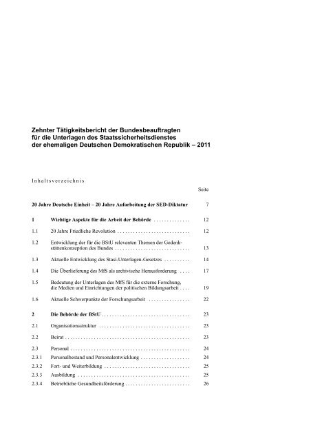 Zehnter Tätigkeitsbericht - 2011 (PDF, 5MB, Datei ist nicht - BStU