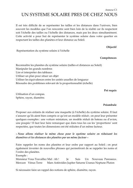 Un Systeme Solaire Pres De Chez Nous Jardin Des Sciences