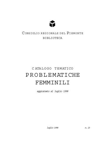 PROBLEMATICHE FEMMINILI - Consiglio regionale del Piemonte