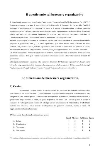 Dimensioni del Benessere Organizzativo.pdf - Ministero Dell'Interno