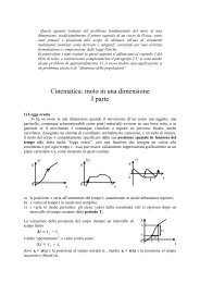 Cinematica: moto in una dimensione I parte