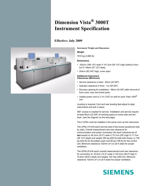 Dimension Vista 1500 Intelligent Lab System Instrument