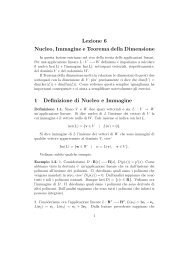 Lezione 6 Nucleo, Immagine e Teorema della Dimensione 1 ...