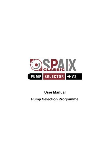 User Manual Pump Selection Programme - Biral
