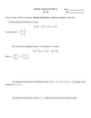 M340L 56120 EXAM 3