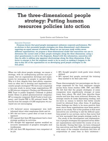 The three-dimensional people strategy: Putting human resources ...