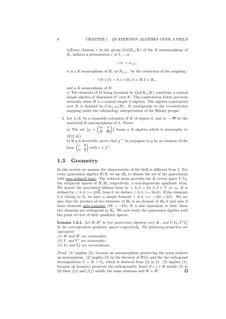 The Arithmetic of Quaternion Algebra