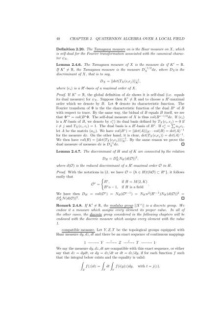The Arithmetic of Quaternion Algebra