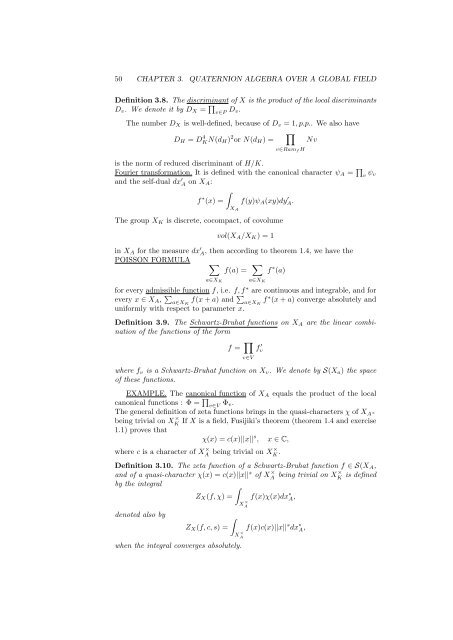 The Arithmetic of Quaternion Algebra