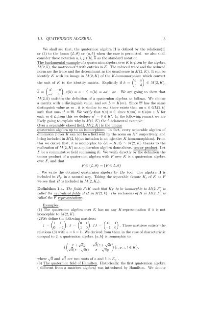 The Arithmetic of Quaternion Algebra