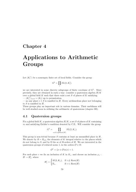 The Arithmetic of Quaternion Algebra