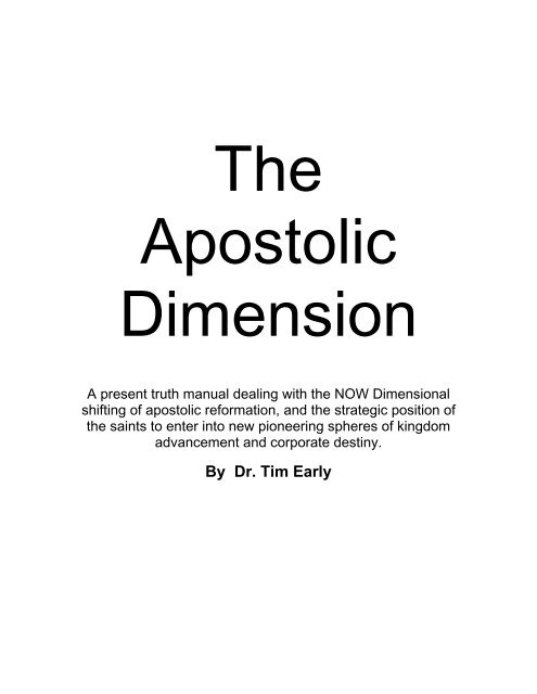The Apostolic Dimension - FAP International