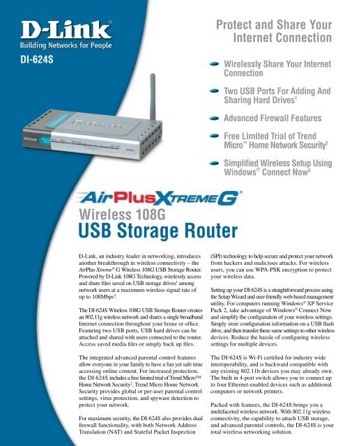 USB Storage Router Wireless 108G - D-Link