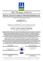 social accountability system certificate - Gemmo Impianti