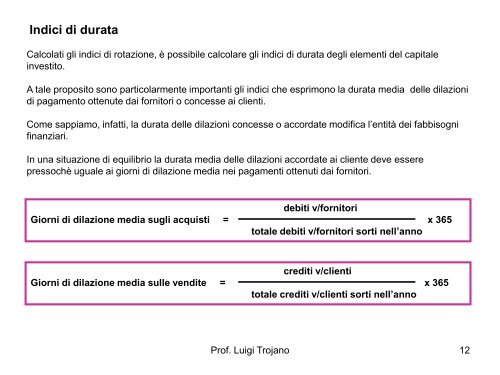 L'analisi per indici: analisi patrimoniale e finanziaria