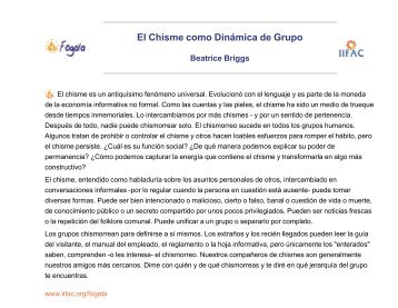 El Chisme como Dinámica de Grupo - IIFAC