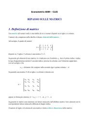 ripasso sulle matrici - Tommaso Nannicini