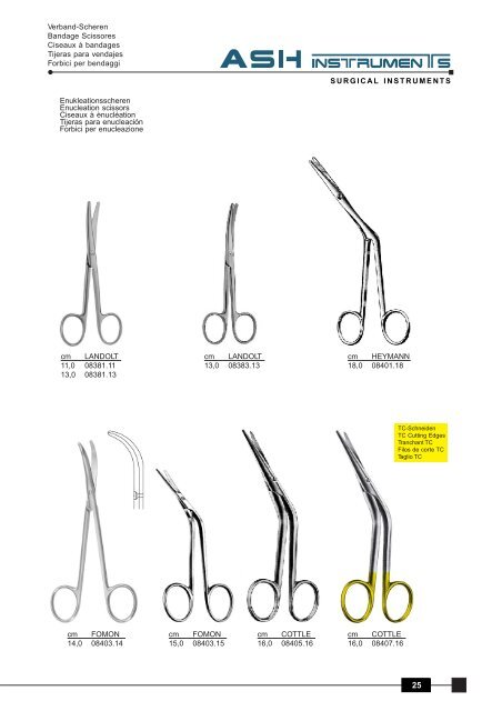 Scheren Scissors Ciseaux Tijeras Forbici - Ash Instruments