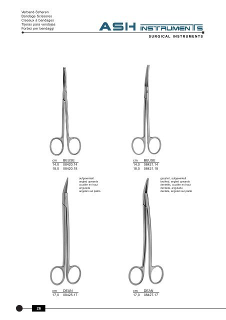 Scheren Scissors Ciseaux Tijeras Forbici - Ash Instruments