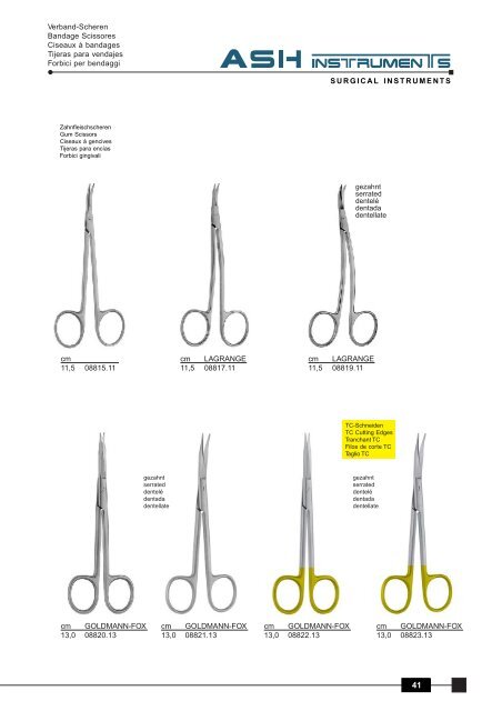 Scheren Scissors Ciseaux Tijeras Forbici - Ash Instruments