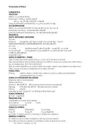 Formulario di Fisica CINEMATICA VELOCITA' MEDIA: vmed=∆x/∆t ...