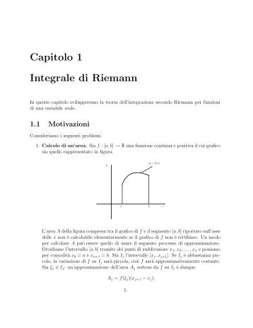 Capitolo 1 Integrale di Riemann - Matematica