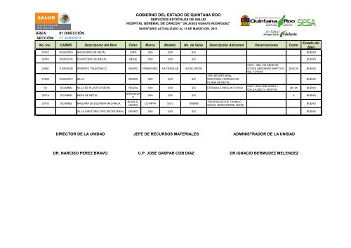 gobierno del estado de quintana roo - Unidad de Transparencia y ...