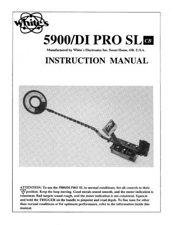 Coinmaster 5900 Di Pro SL CB - White's Metal Detectors