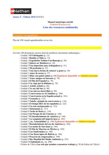 Liste des ressources multimédia - Editis