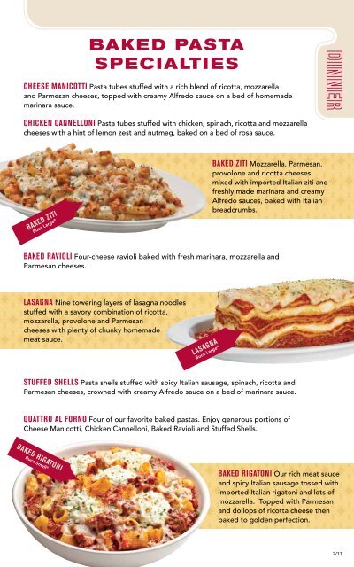 Dinner Menu - Buca di Beppo