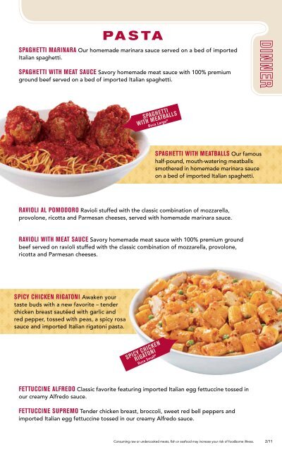 Dinner Menu - Buca di Beppo