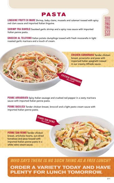 Dinner Menu - Buca di Beppo